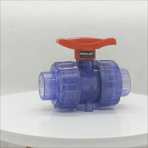 1 Inch PVC Ball Valve with Clear Body Clear UPVC Plastic Ball Valve Double Union Ball Valves Water Valve by JIS ANSI DIN Pn10 for Industrial