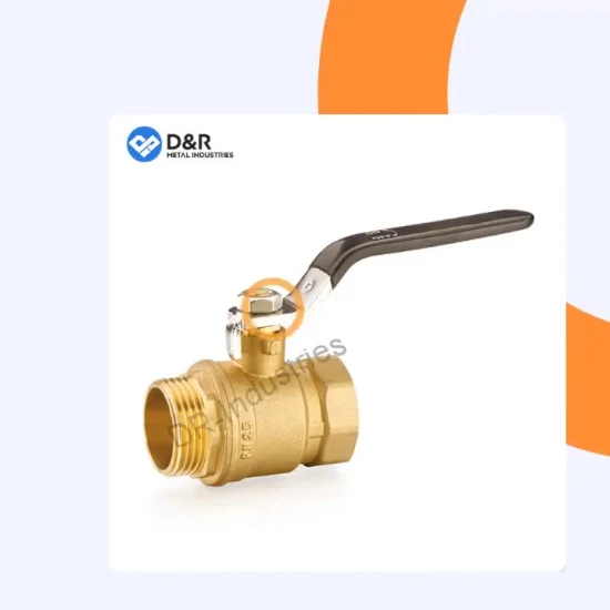 Brass Color Straight Handle Female/Male Thread Mini Compact Ball Valve