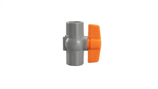 Pntek China Suppliers One Piece Butterfly Octagonal PVC Ball Valve with Orange Body Long Handle